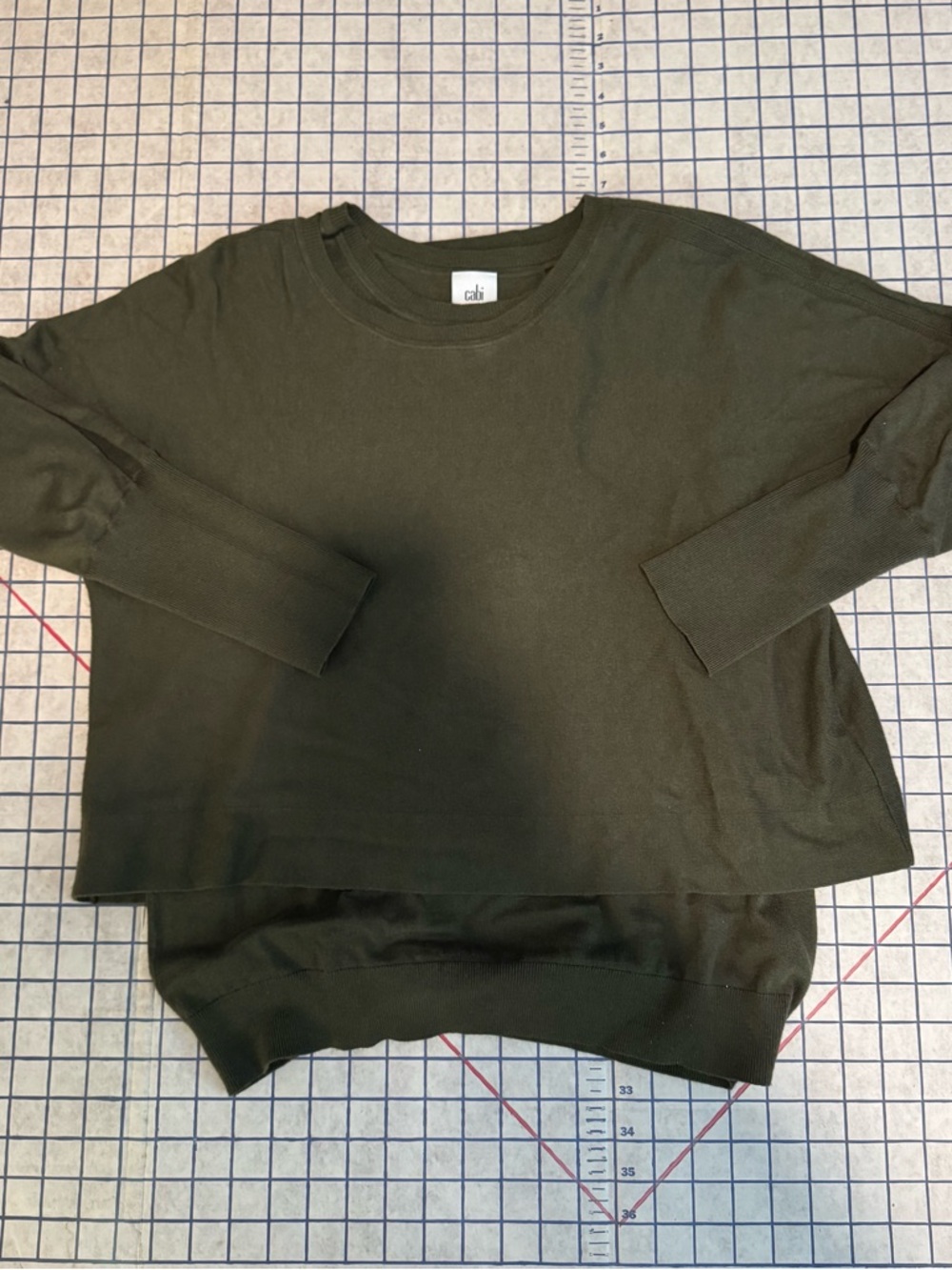 CAbi Classic Sweater Set! Olive Green Crewneck with Sleeveless sweater shell
